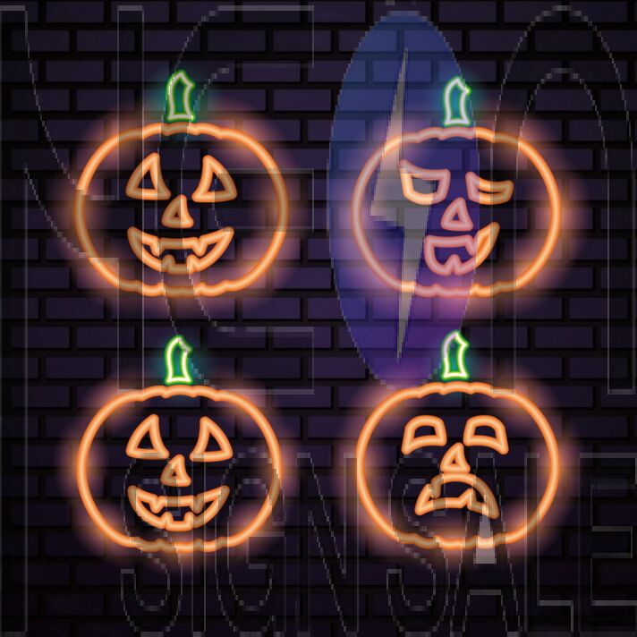 Orange Pumpkin Neon Sign