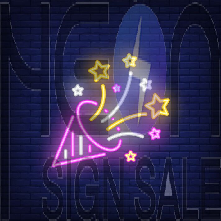 Party Hat Neon Sign