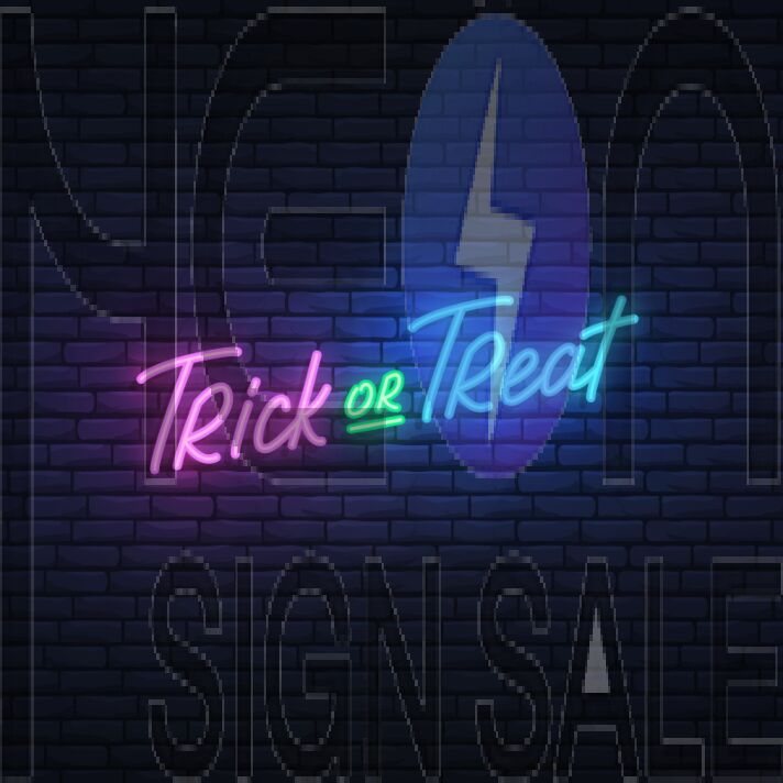 Trick or Treat Lettering Neon Sign