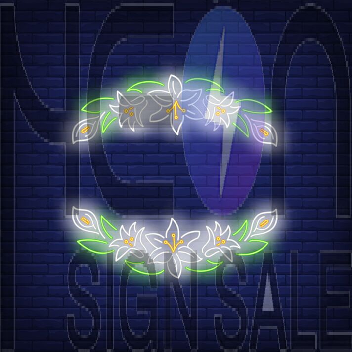 White Flower Neon Sign