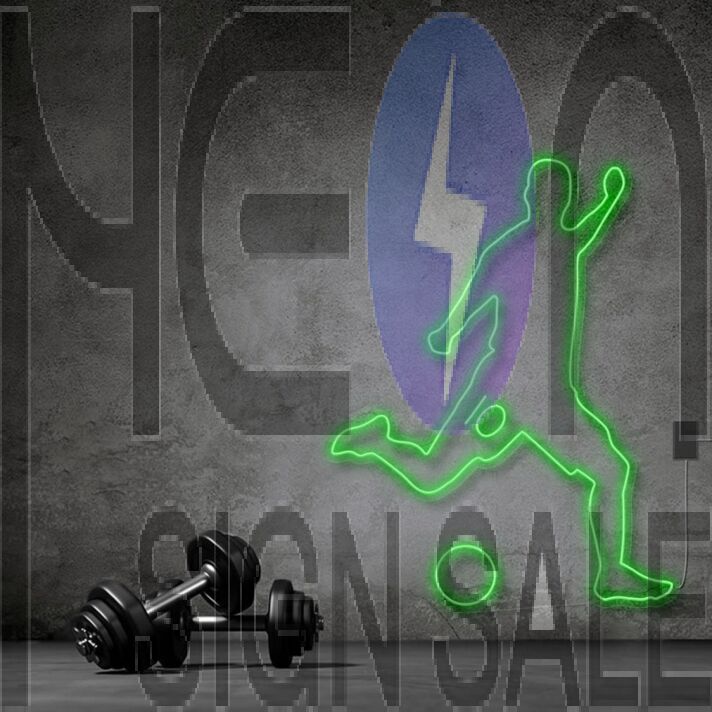 Footballer With Ball Neon Sign