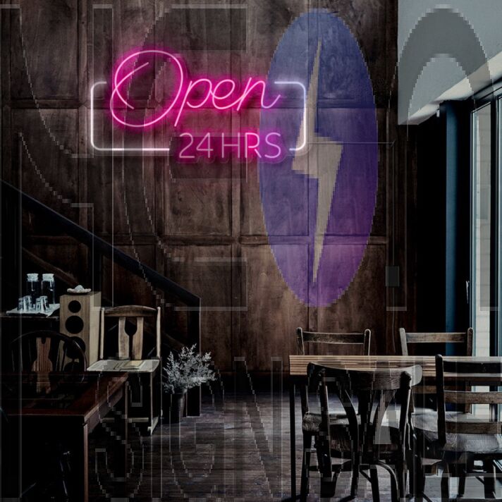 Open 24hrs Neon Sign