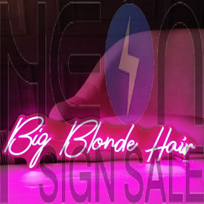 Big Blonde Hair Neon Sign