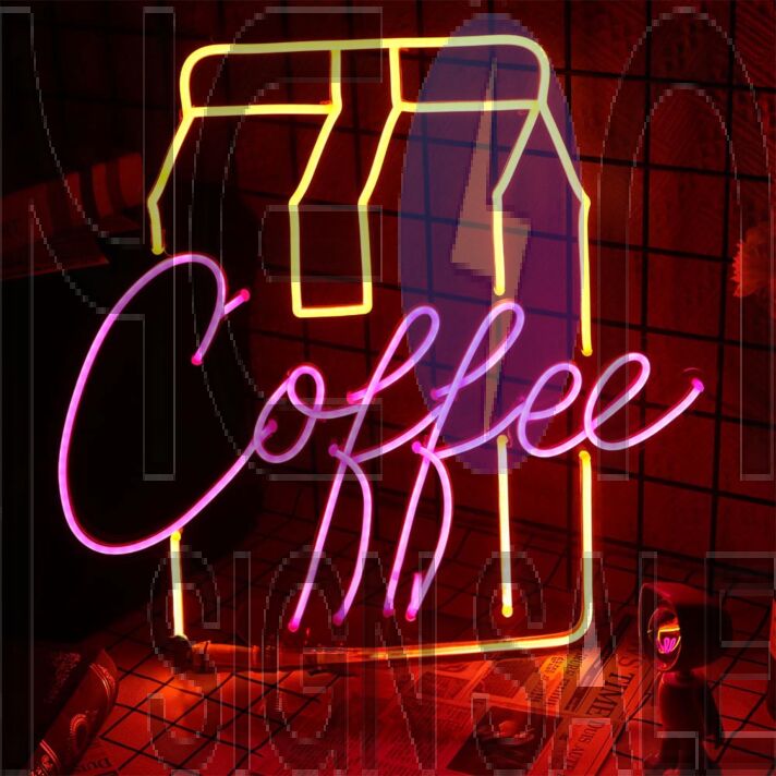 Coffee Milk Carton Neon Sign