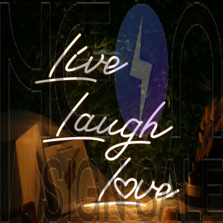 Live Laugh Love Yellow Neon Sign