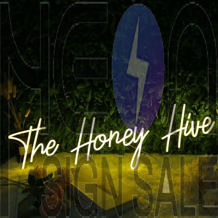 The Honey Hive Yellow Neon Sign