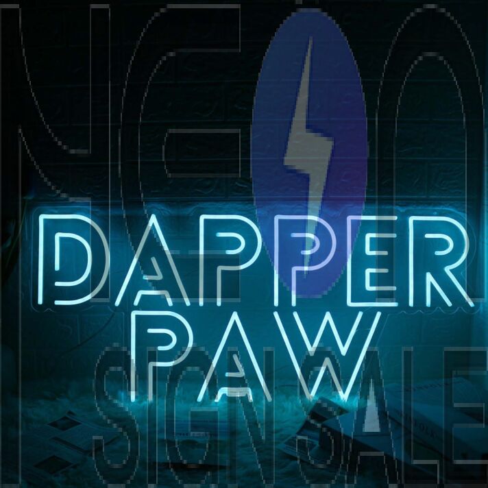 Dapper Paw Blue Neon Sign