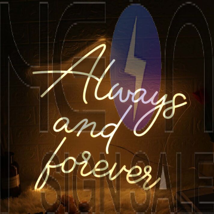 Always And Forever Yellow Neon Sign