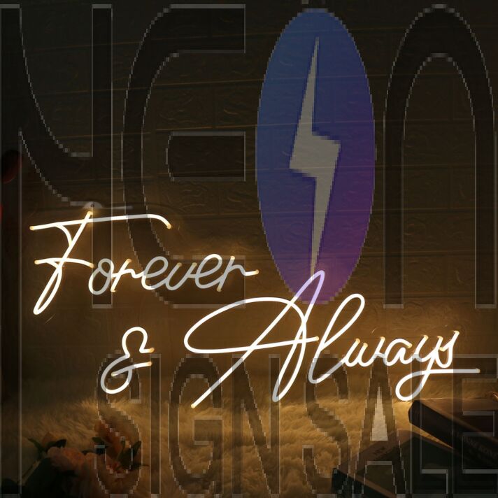 Forever And Always Yellow Wedding Neon Sign