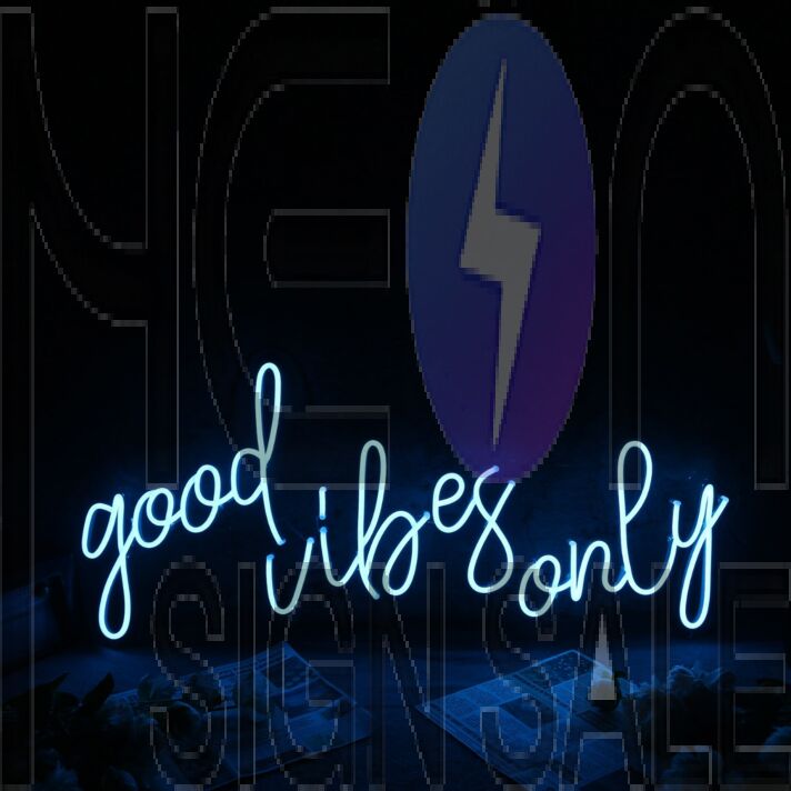 Good Vibes Only Blue Neon Sign