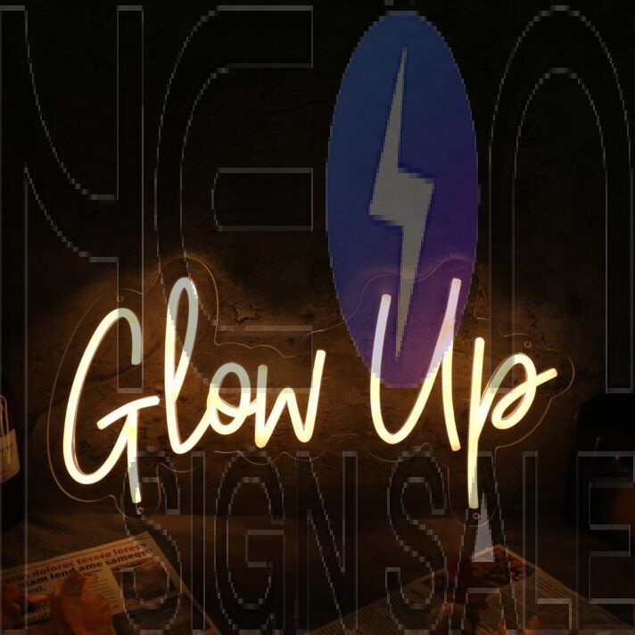 Glow Up Yellow Custom Neon Sign