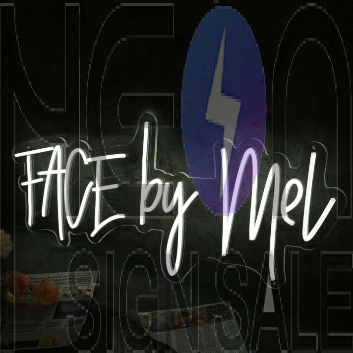 Face By Mel White Neon Sign