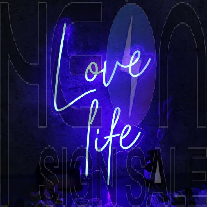 Love Life Blue Neon Sign