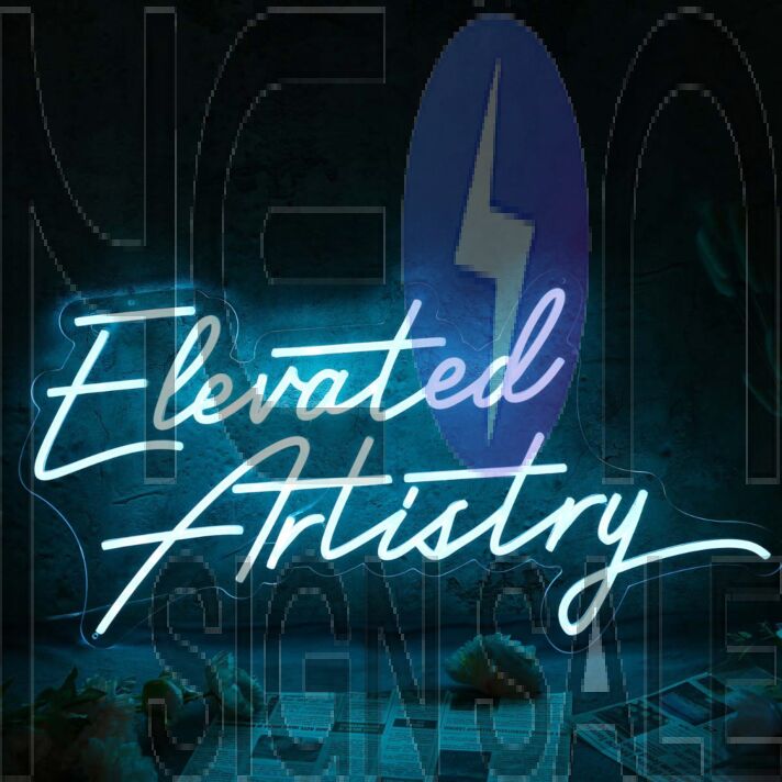 Elevated Artistry Blue Neon Sign
