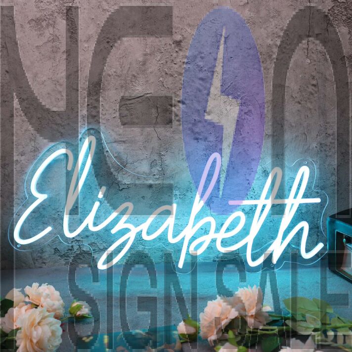 Elisabeth Blue Neon Sign