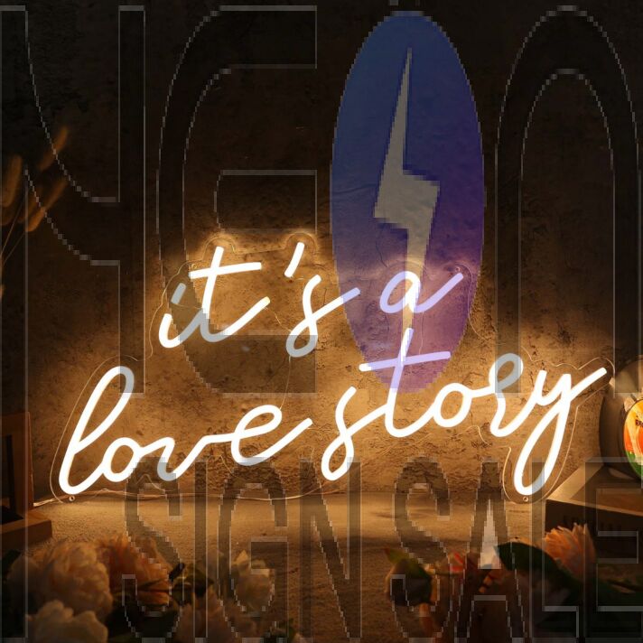 It Is A Love Story Yellow Custom Neon Sign