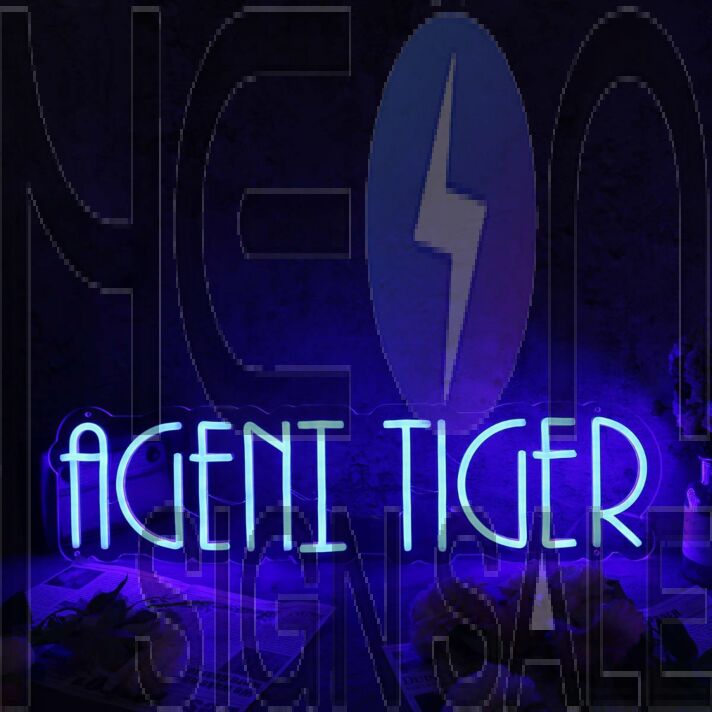 Agent Tiger Blue Neon Sign
