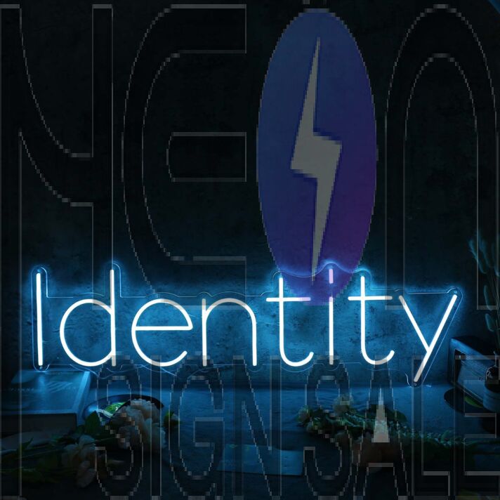Identity Blue Neon Sign