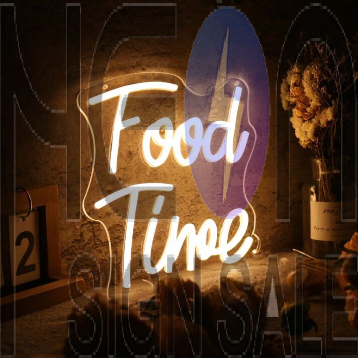 Food Time Yellow Custom Neon Sign