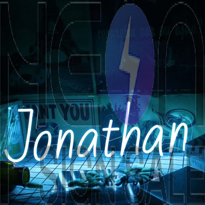 Jonathan Blue Neon Sign