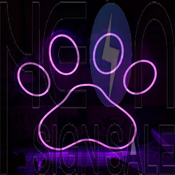 Dog Paw Pink Neon Sign