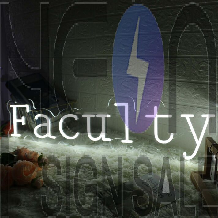 Faculty White Neon Sign