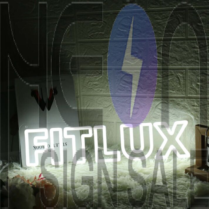 Fitlux White Neon Sign