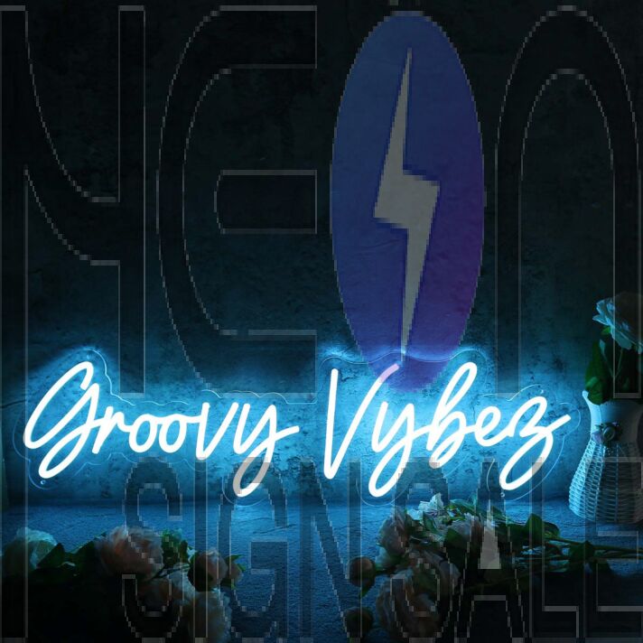 Groovy Vybes Blue Neon Sign