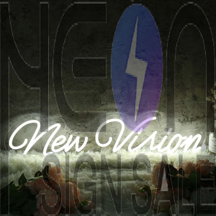 New Vision White Neon Sign