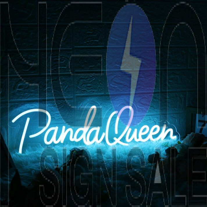 Panda Queen Blue Neon Sign