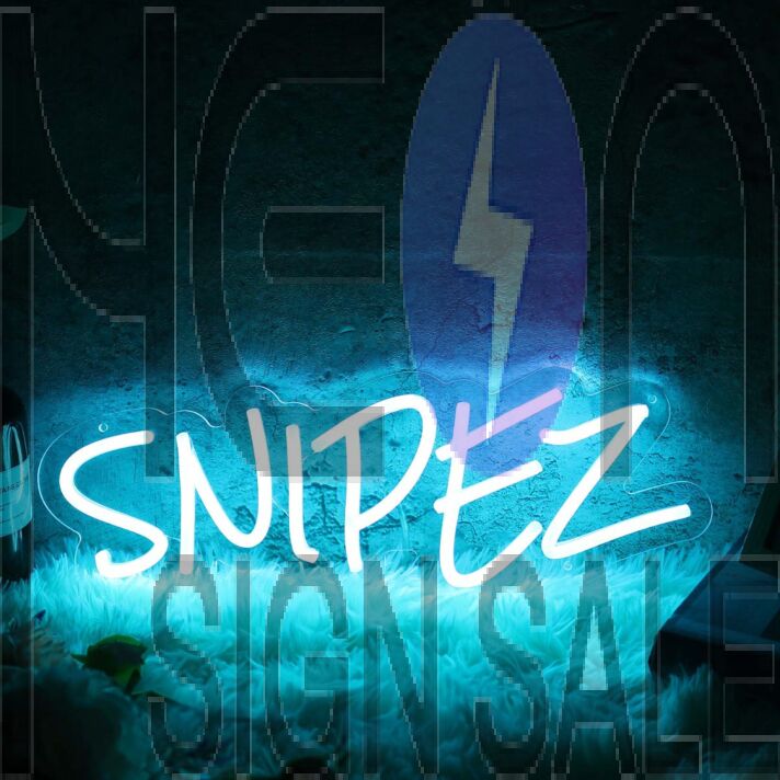 Snipez Blue Neon Sign