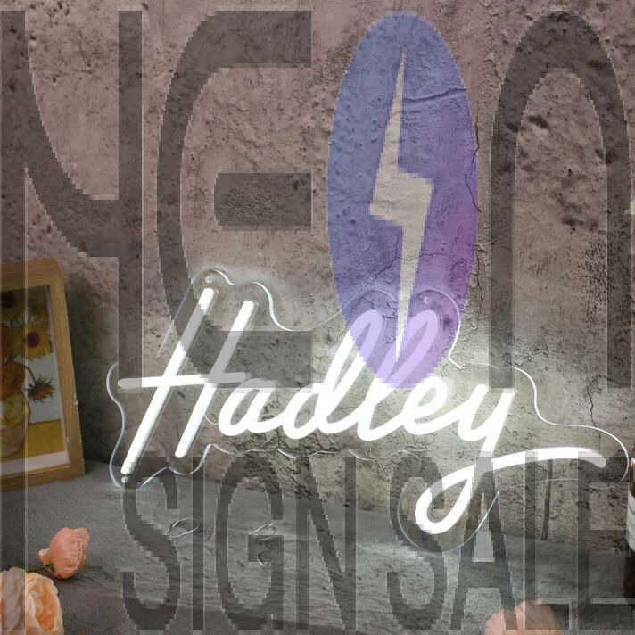 Hadley White Neon Sign