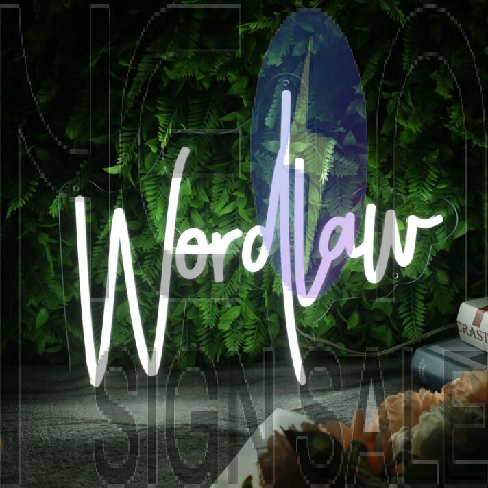 Worldlaw White Neon Sign