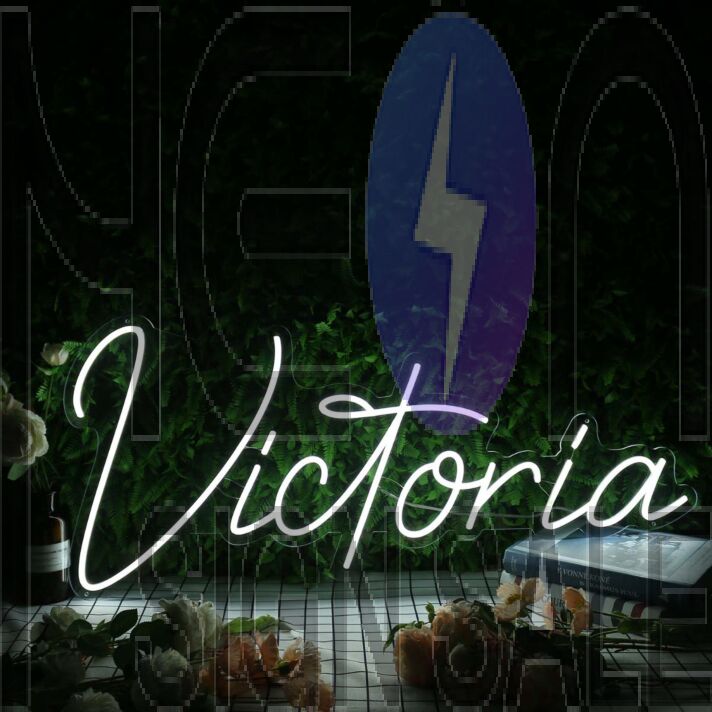 Victoria White Neon Sign