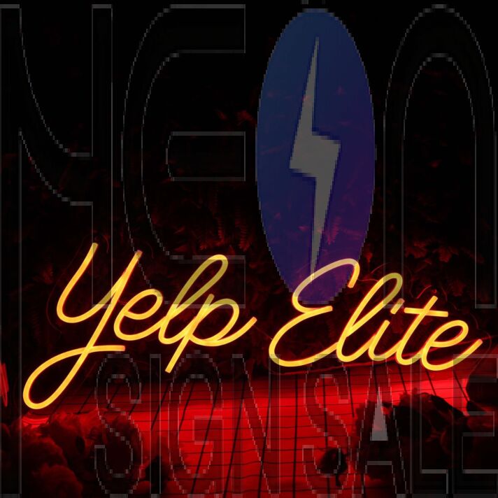 Yelp Elite Orange Neon Sign