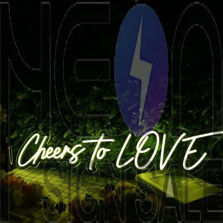 Cheers To Love Yellow Neon Sign