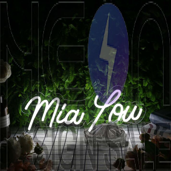 Mialow White Neon Sign