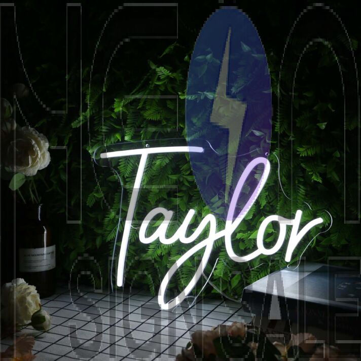 Taylor White Neon Sign