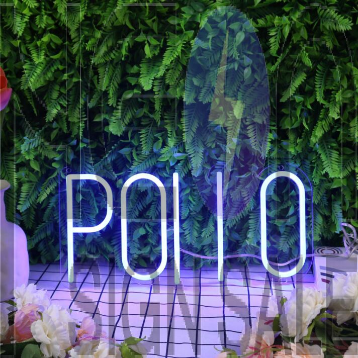 Pollo Blue Neon Sign