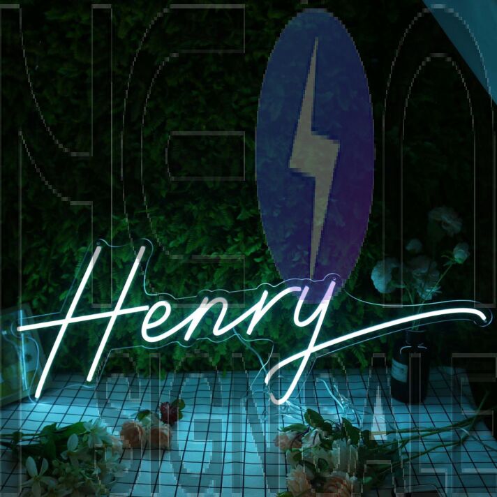 Henry Blue Neon Sign