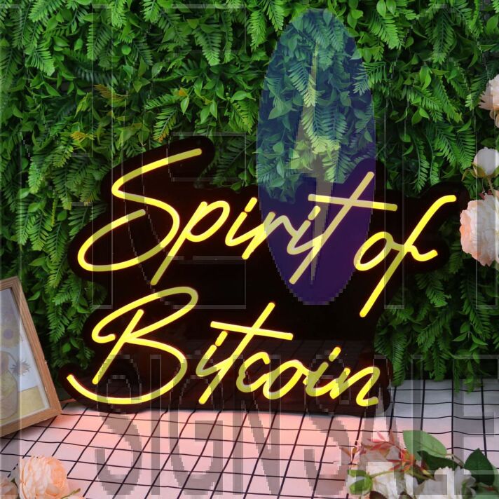 Spirit Of Bitcoin Orange Neon Sign