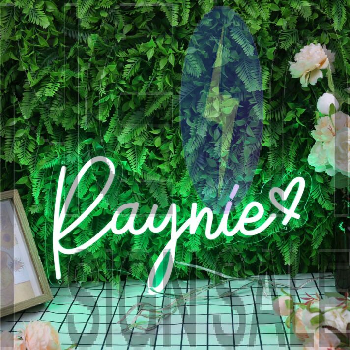 Raynie Green Neon Sign
