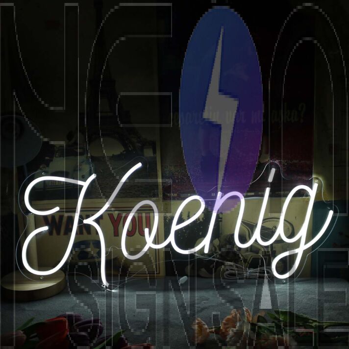 Koenig White Neon Sign