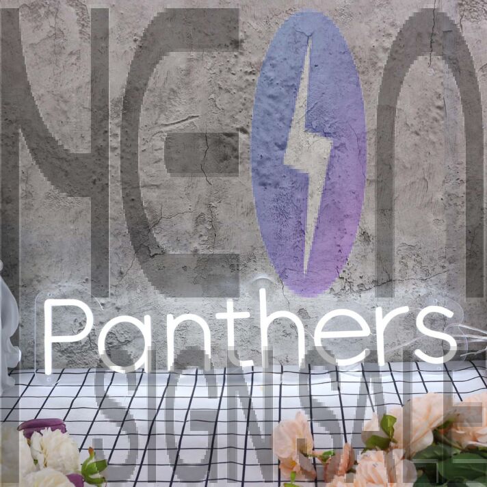Panthers White Neon Sign