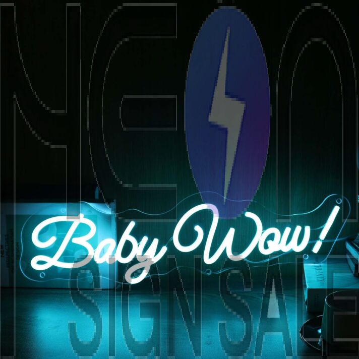 Baby Wow Blue Neon Sign