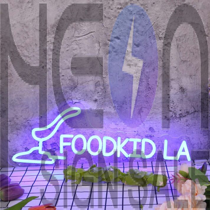 Food Kid LA Blue Neon Sign