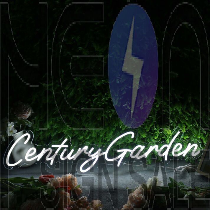 Century Garden White Neon Sign