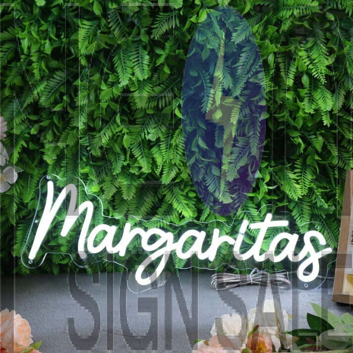 Margaritas White Neon Sign