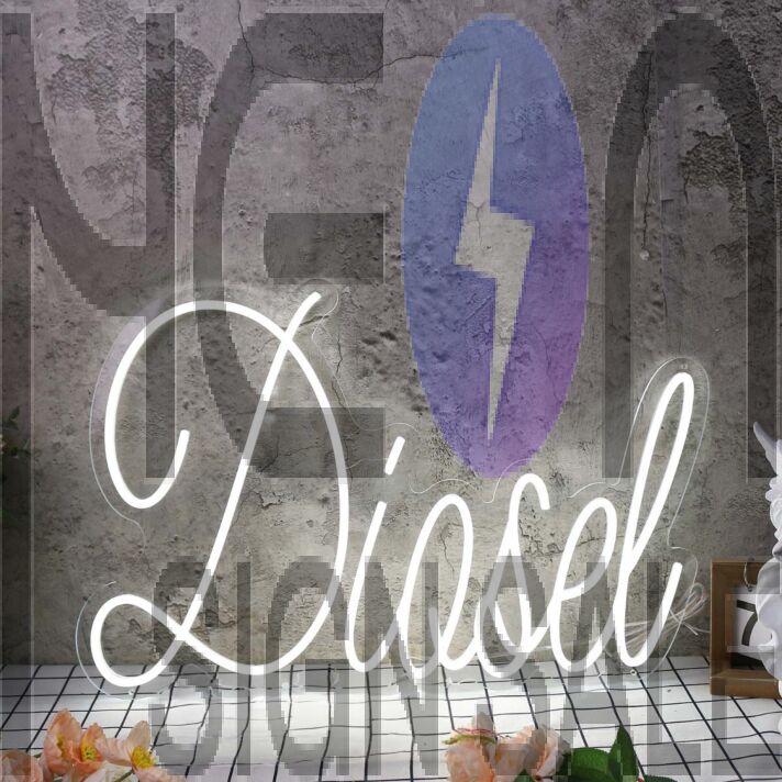 Diosel White Neon Sign