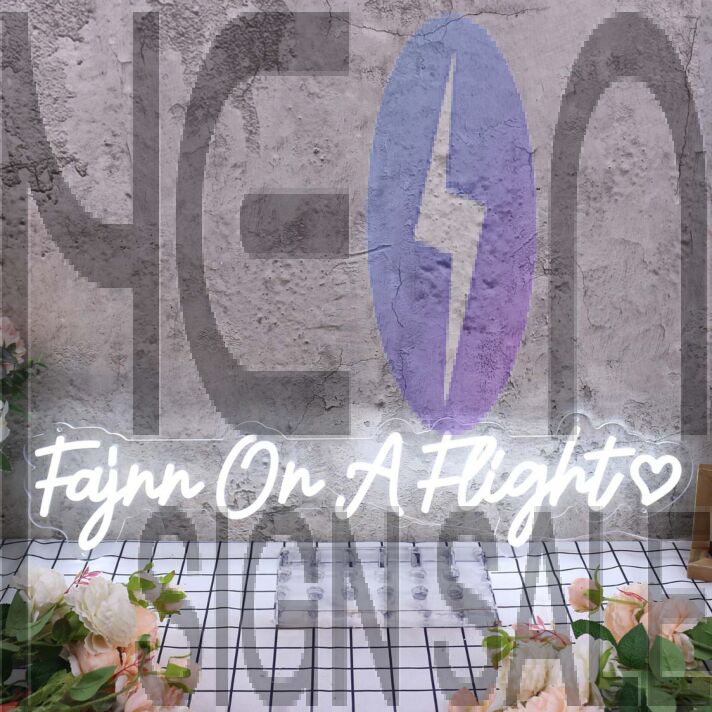 Fajnn On A Flight White Neon Sign
